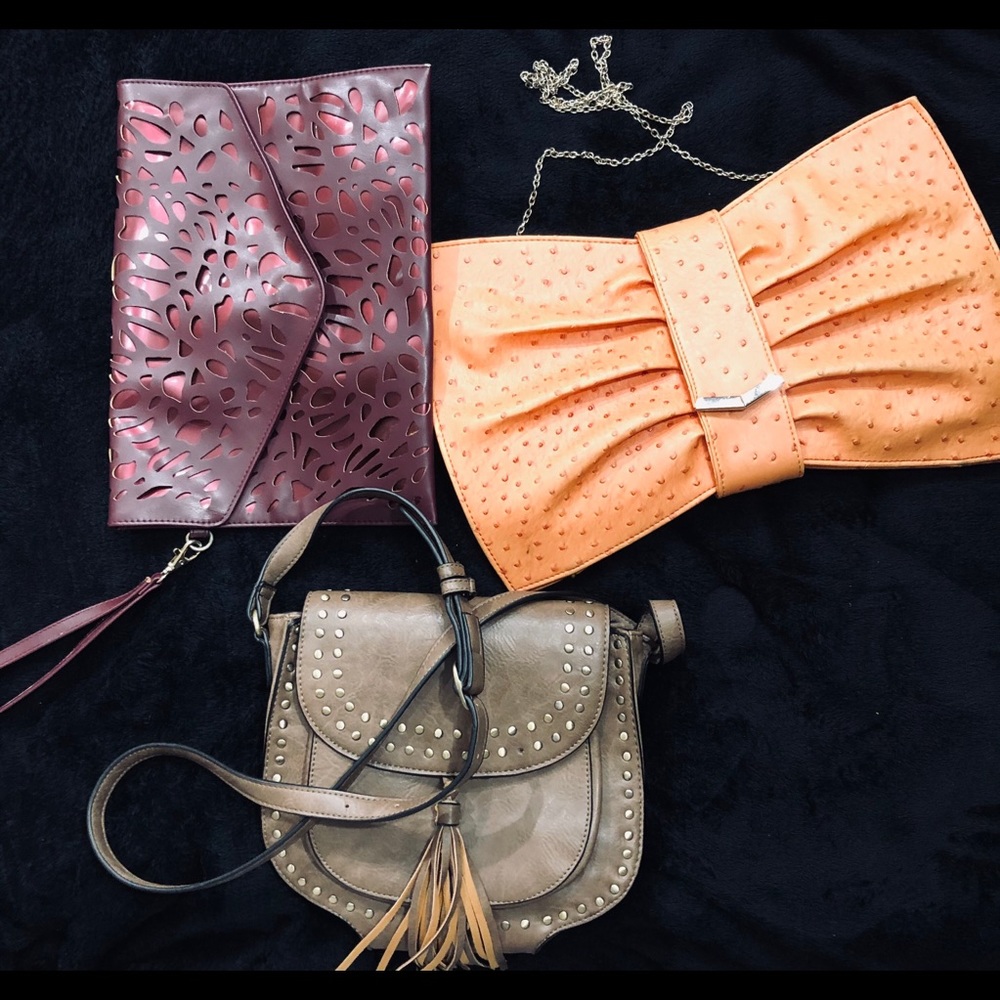 Tri color Wristlet/Clutch/ Crossbody Bundle